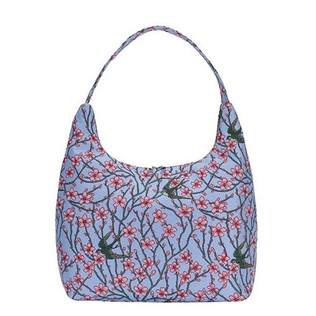 Hobo Bag Premium "Almond Blossom and Swallow"