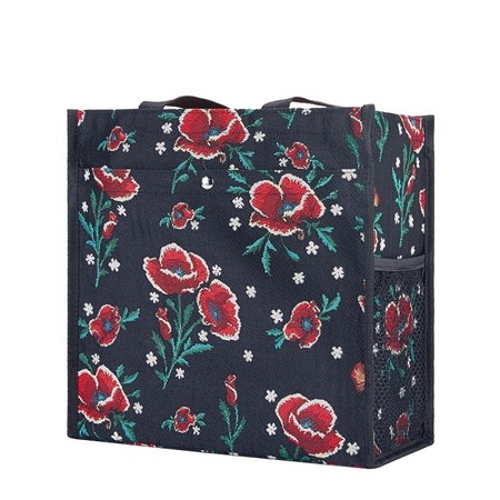 Shopper "Frida Kahlo - Poppy in Black backdrop"